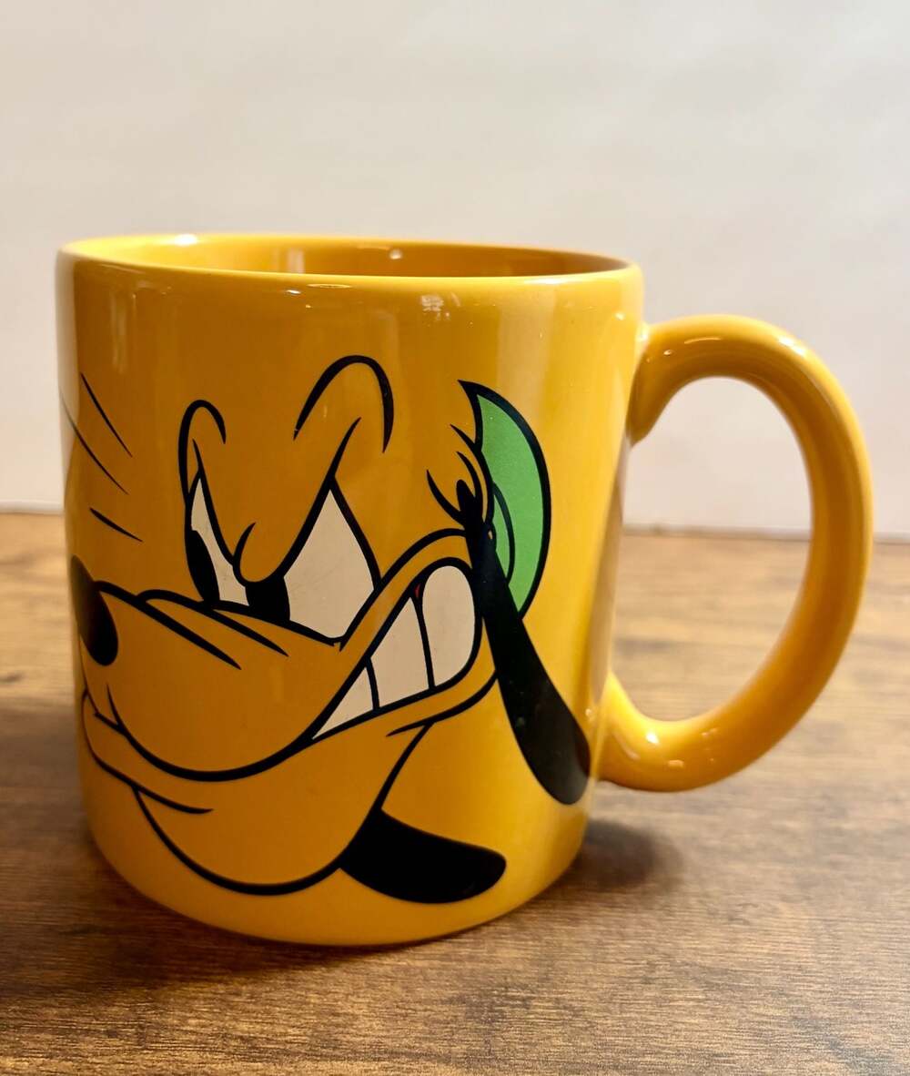 Disney Store Pluto Character Face Ceramic Coffee Mug